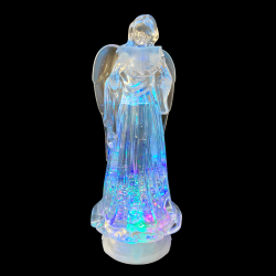 Dekorcia MagicHome Vianoce, Anjel, LED, meniaca farby, s plvajcimi trblietkami, PE, 3xAAA, 10x25 cm